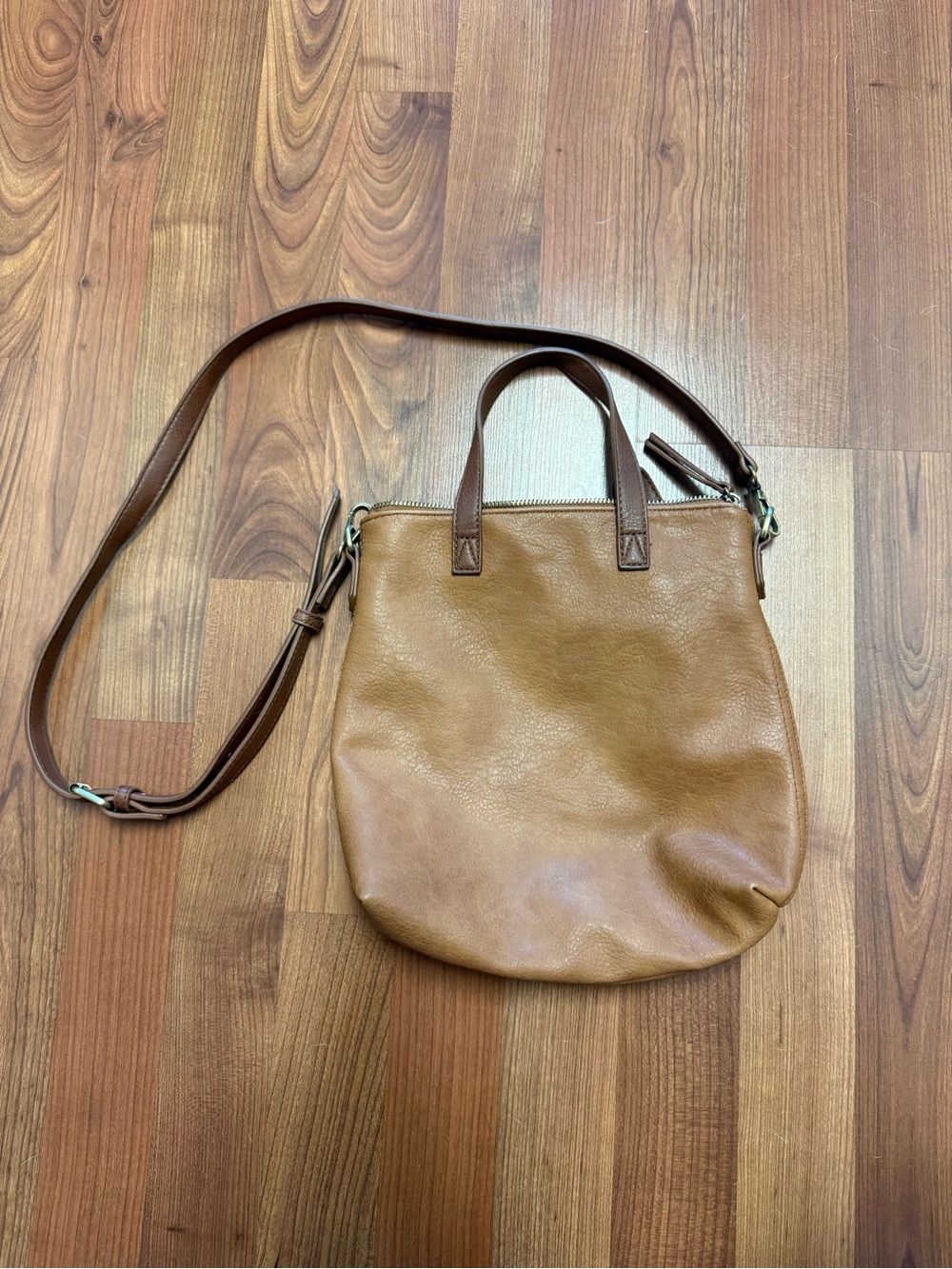 Antik Kraft Cognac Brown Leather Crossbody Tote